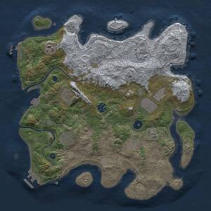 Thumbnail Rust Map: Procedural Map, Size: 3500, Seed: 1672742377, 14 Monuments