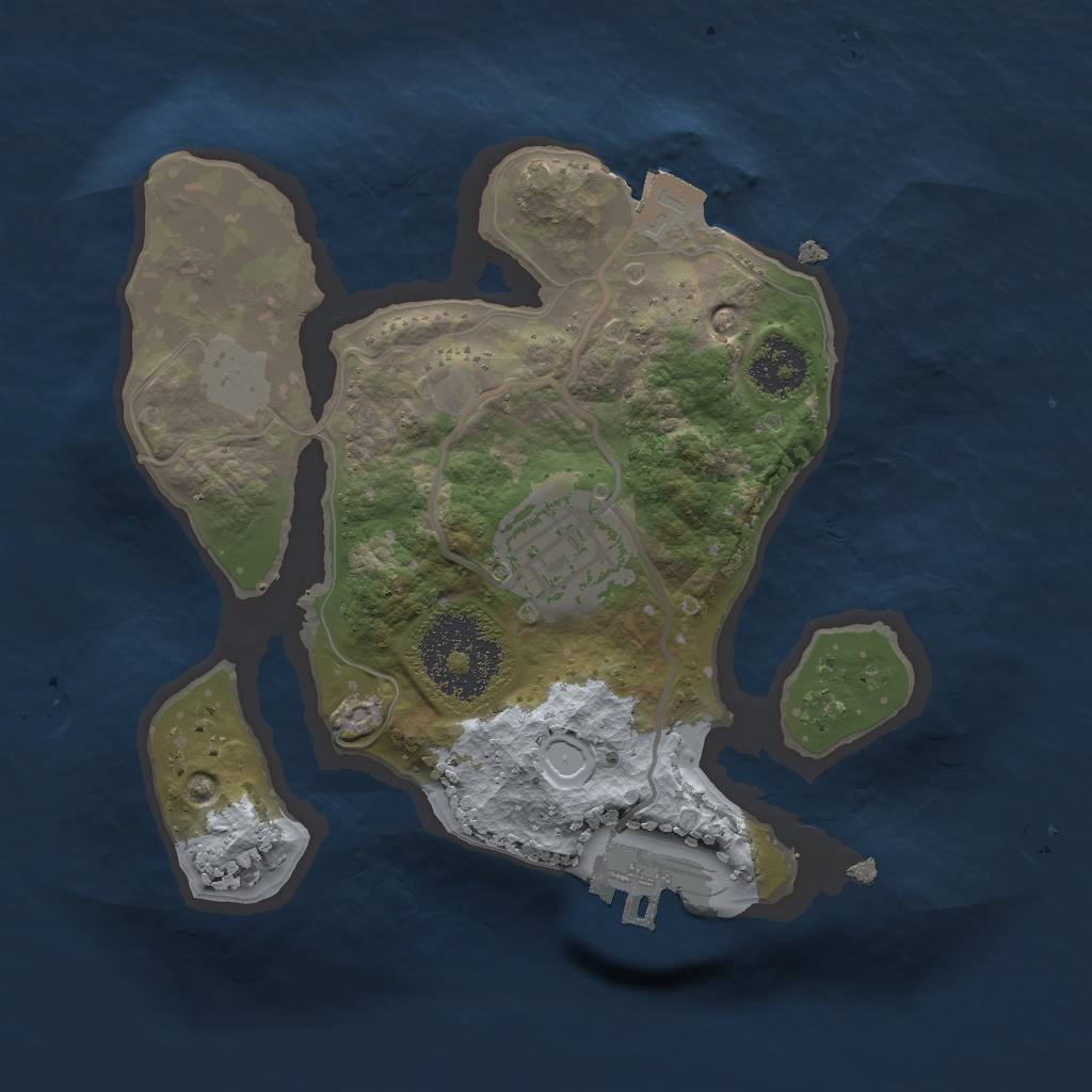 Rust Map: Procedural Map, Size: 2000, Seed: 202147096, 5 Monuments