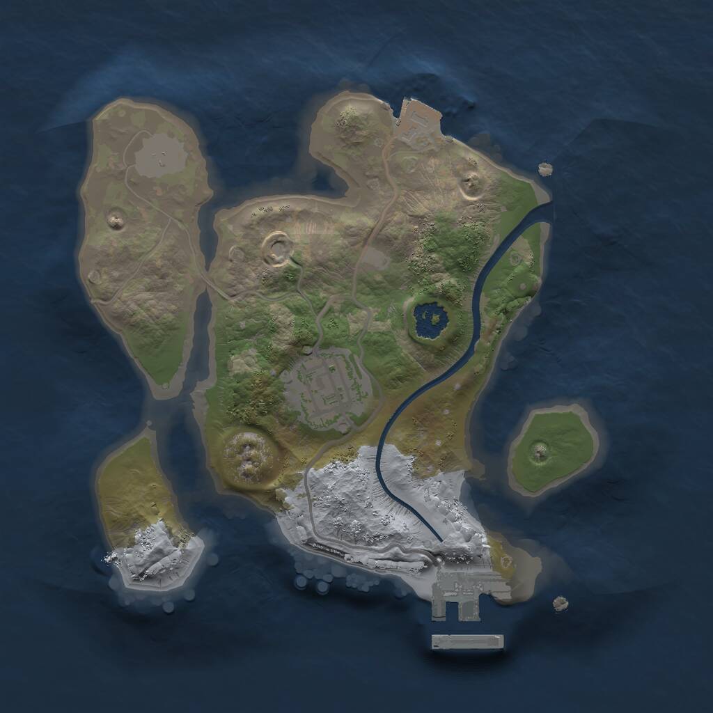 Rust Map: Procedural Map, Size: 2000, Seed: 202147096, 3 Monuments