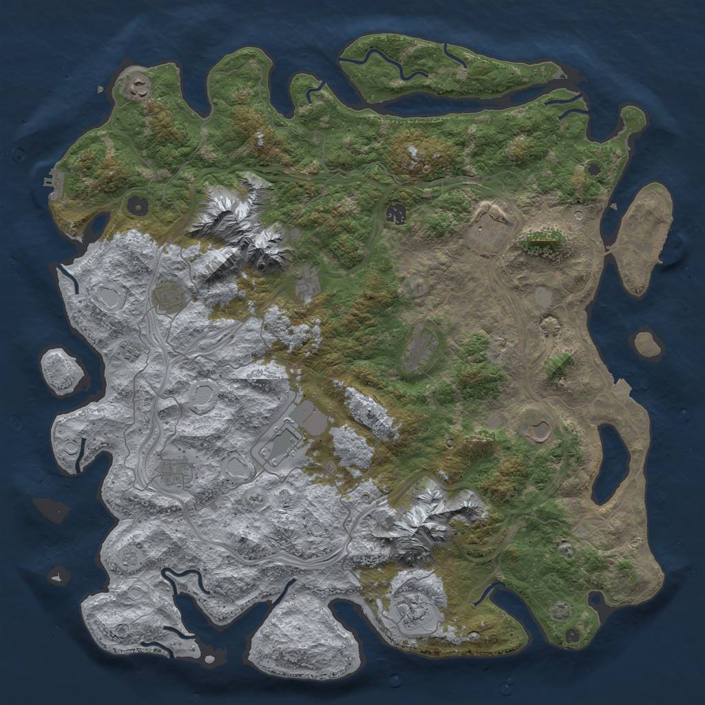 Rust Map: Procedural Map, Size: 5000, Seed: 420469569, 19 Monuments