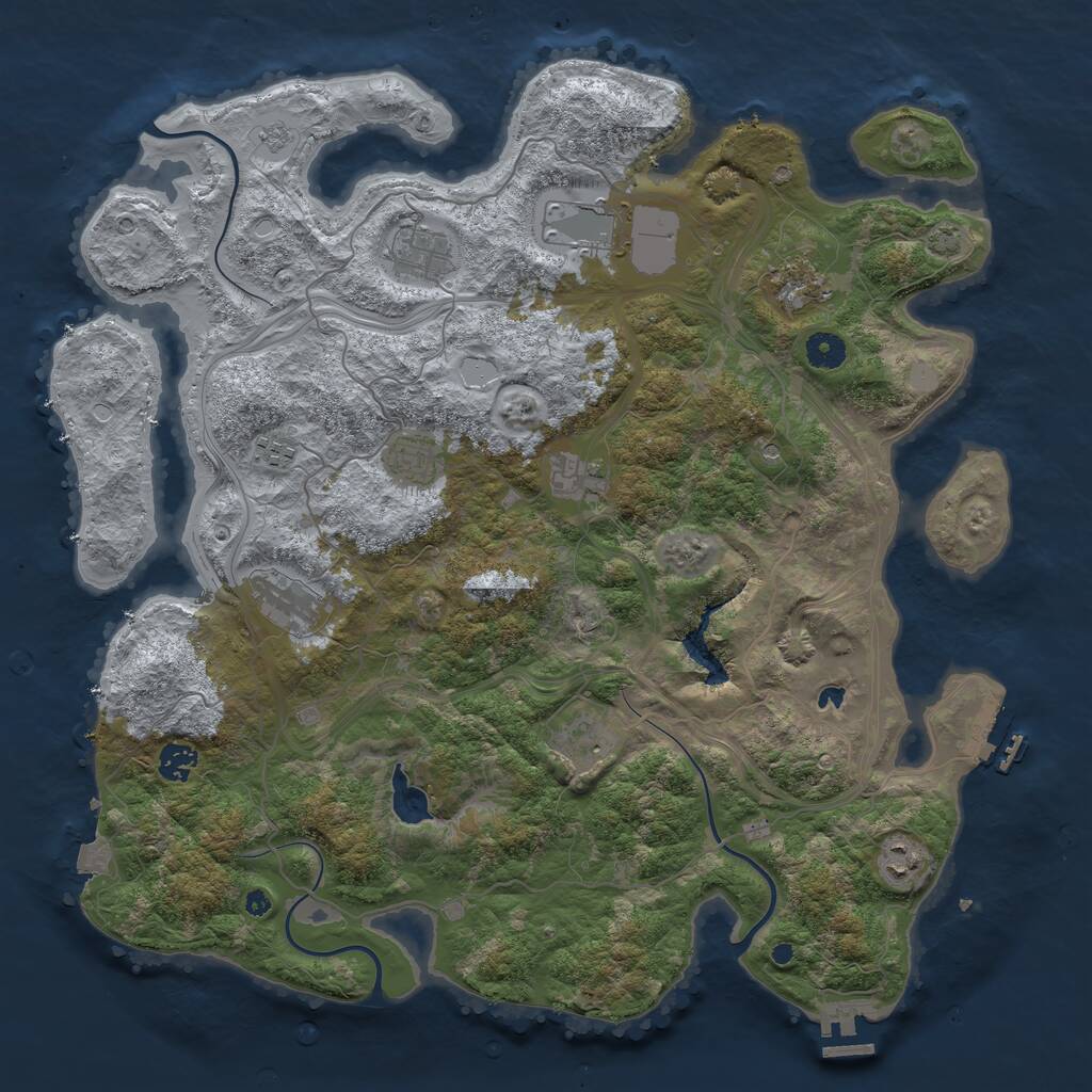 Rust Map: Procedural Map, Size: 4250, Seed: 600519535, 16 Monuments