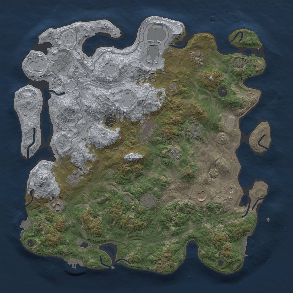 Rust Map: Procedural Map, Size: 4250, Seed: 600519535, 18 Monuments