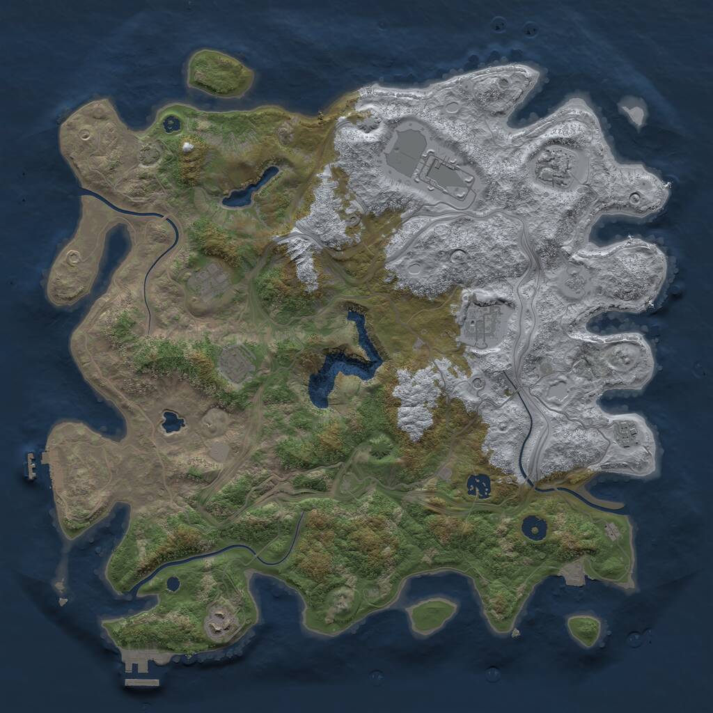 Rust Map: Procedural Map, Size: 4250, Seed: 4563185, 14 Monuments