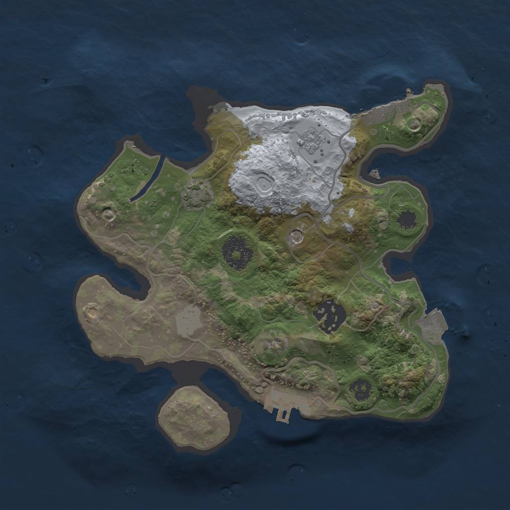 Rust Map: Procedural Map, Size: 2400, Seed: 562567898, 9 Monuments