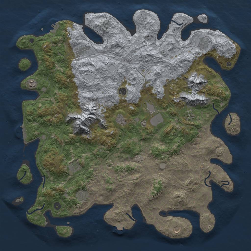 Rust Map: Procedural Map, Size: 5000, Seed: 9211452, 19 Monuments