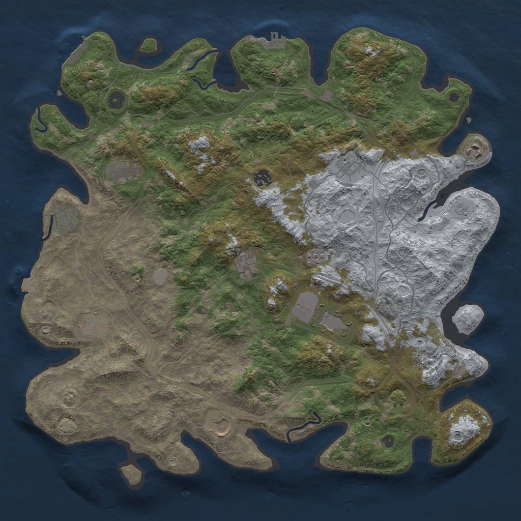 Rust Map: Procedural Map, Size: 4500, Seed: 2007050084, 19 Monuments
