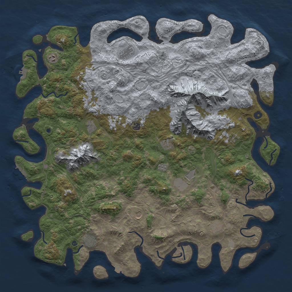 Rust Map: Procedural Map, Size: 5600, Seed: 828810271, 19 Monuments