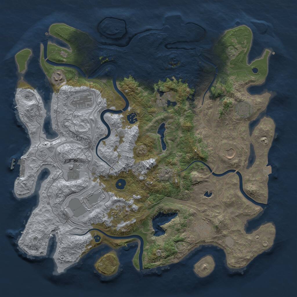 Rust Map: Procedural Map, Size: 4250, Seed: 554060060, 17 Monuments