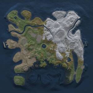 Thumbnail Rust Map: Procedural Map, Size: 3500, Seed: 1757007675, 13 Monuments