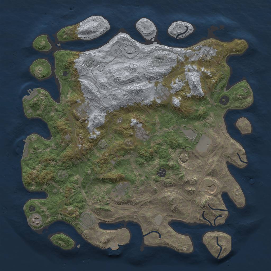 Rust Map: Procedural Map, Size: 4250, Seed: 535428075, 19 Monuments
