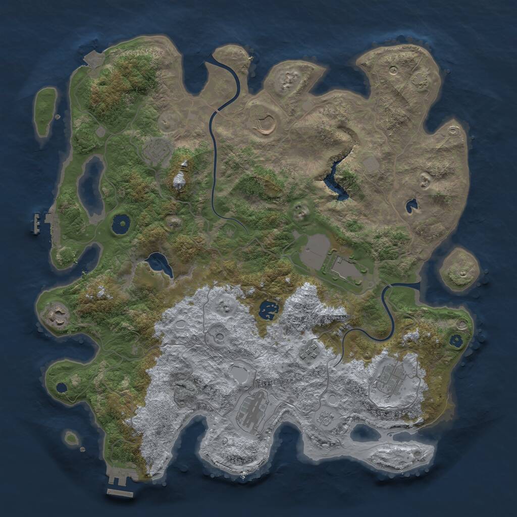 Rust Map: Procedural Map, Size: 4000, Seed: 98547415, 14 Monuments