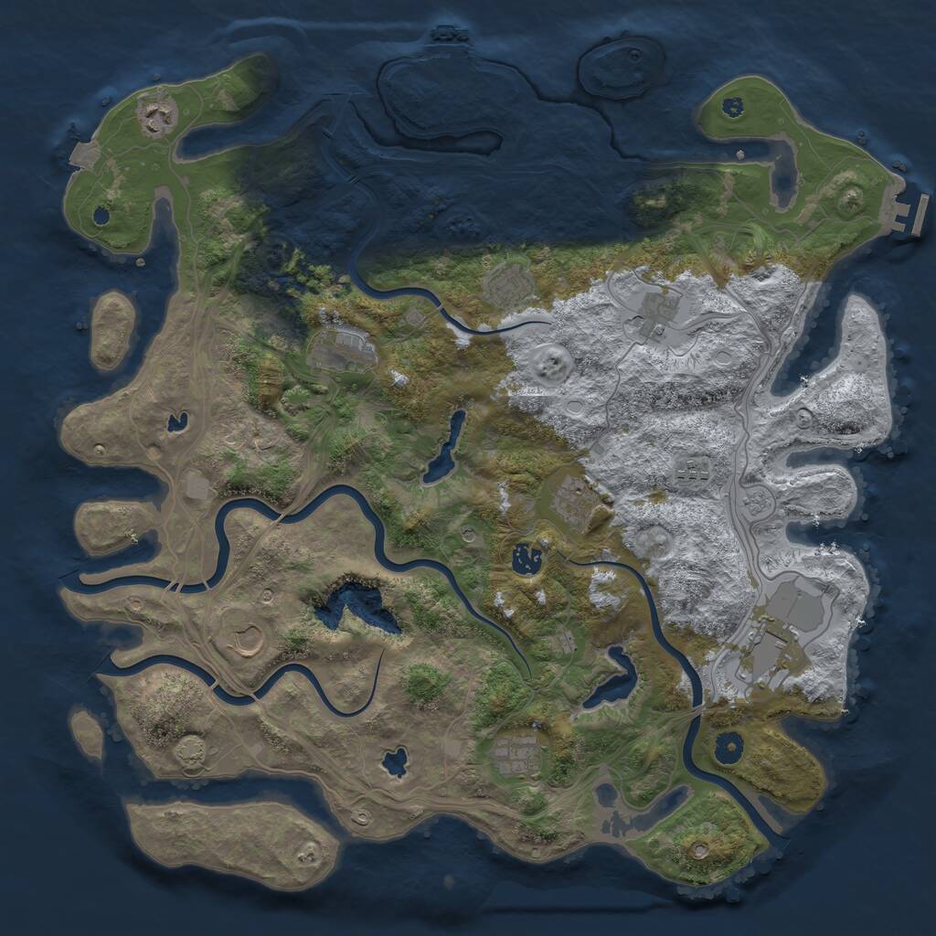 Rust Map: Procedural Map, Size: 4500, Seed: 315308065, 16 Monuments