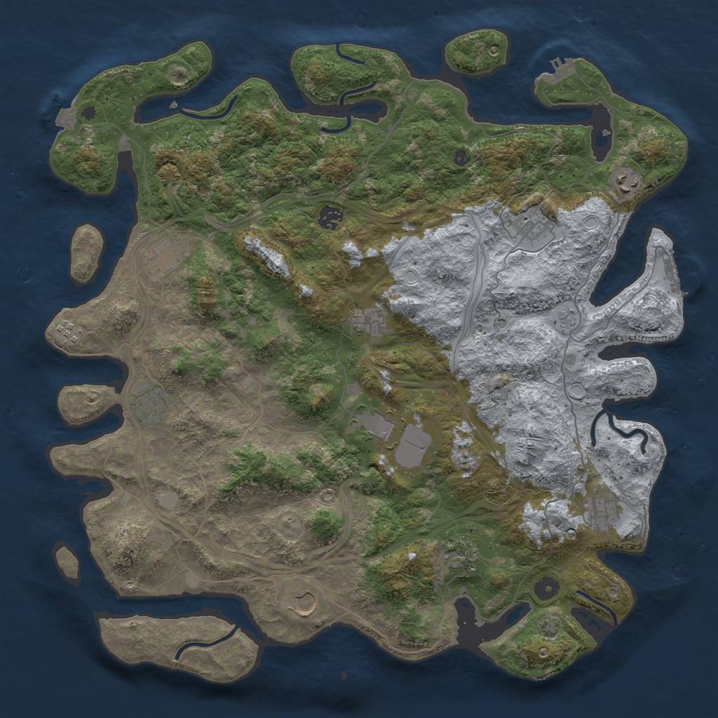 Rust Map: Procedural Map, Size: 4500, Seed: 315308065, 19 Monuments