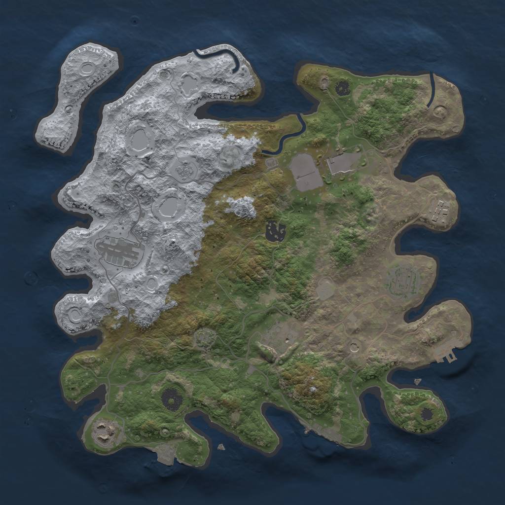 Rust Map: Procedural Map, Size: 3500, Seed: 111011112, 15 Monuments