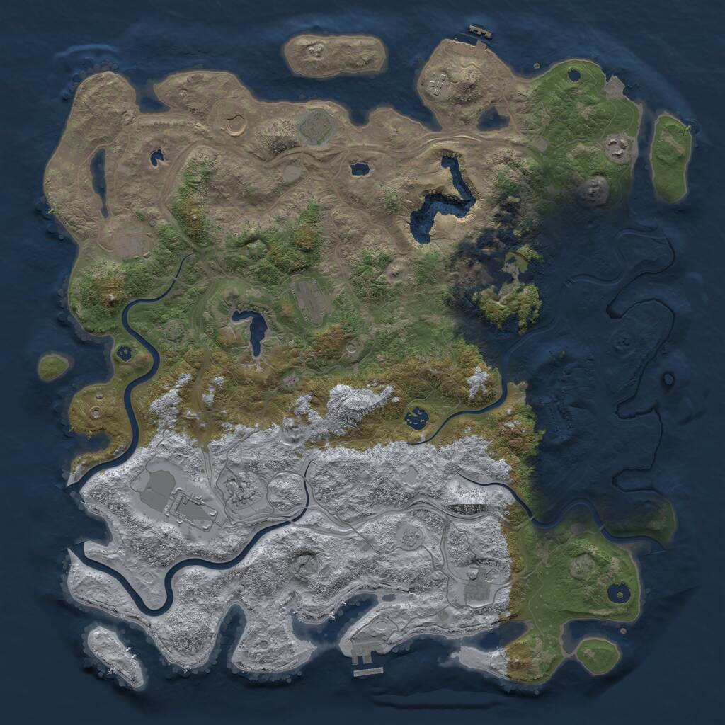 Rust Map: Procedural Map, Size: 4931, Seed: 6211379, 17 Monuments