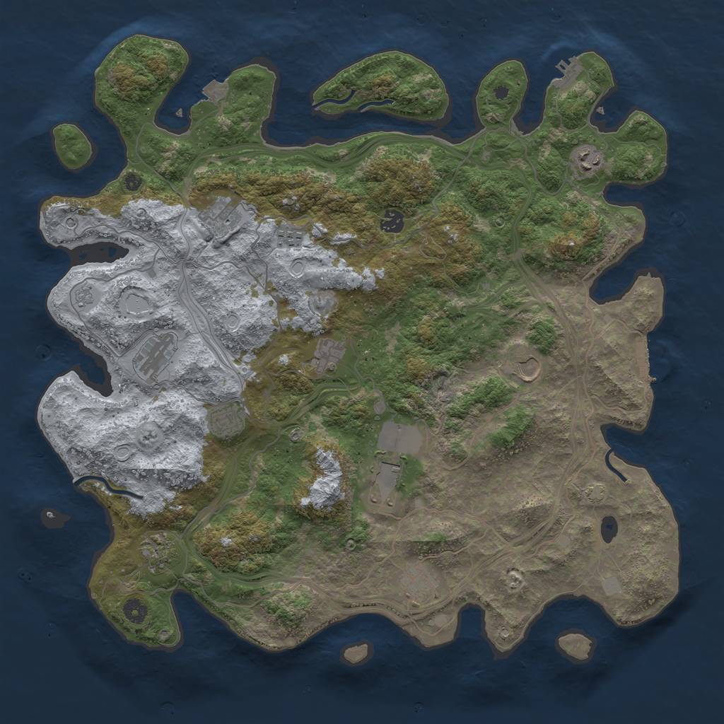 Rust Map: Procedural Map, Size: 4500, Seed: 144185248, 19 Monuments