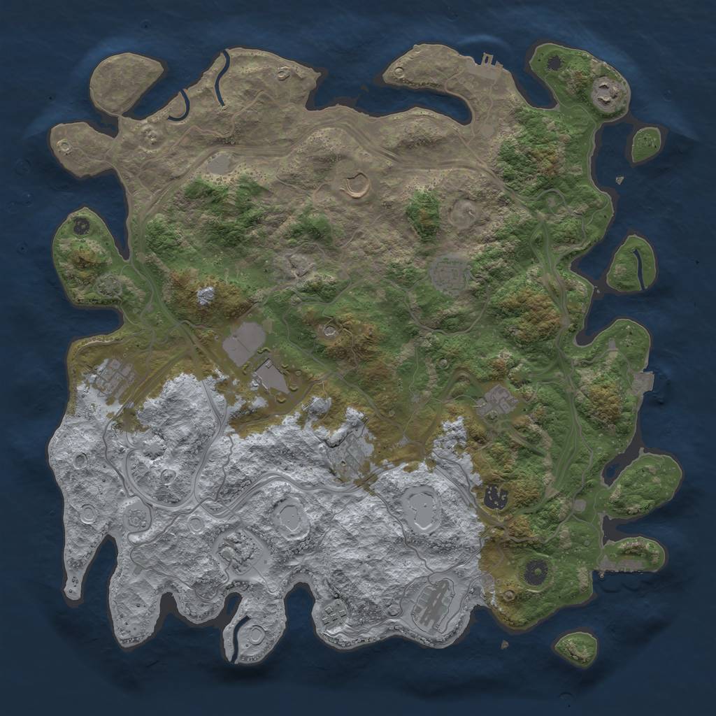 Rust Map: Procedural Map, Size: 4300, Seed: 1585889036, 19 Monuments