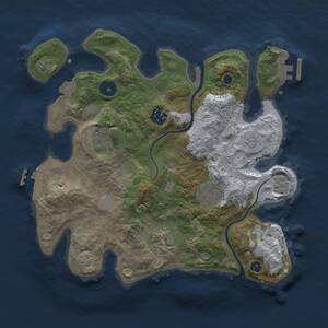 Thumbnail Rust Map: Procedural Map, Size: 3000, Seed: 8211, 10 Monuments