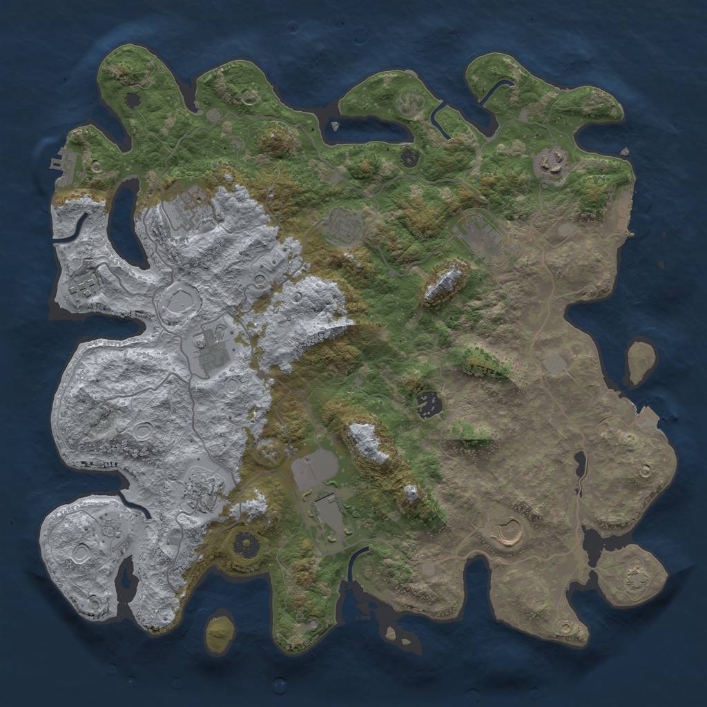 Rust Map: Procedural Map, Size: 4000, Seed: 797801190, 18 Monuments