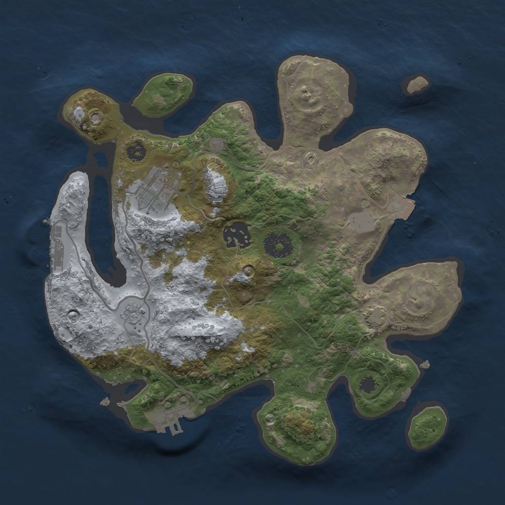 Rust Map: Procedural Map, Size: 2700, Seed: 1937377330, 9 Monuments