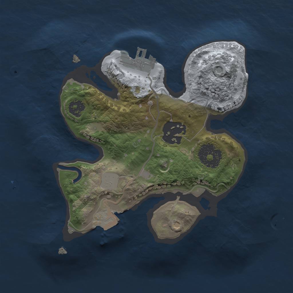 Rust Map: Procedural Map, Size: 1855, Seed: 13825, 5 Monuments