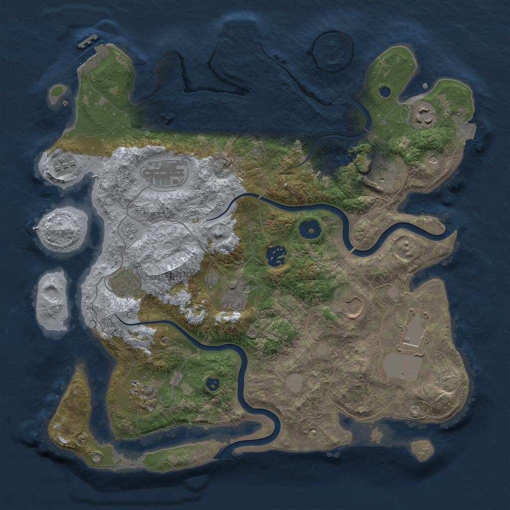 Rust Map: Procedural Map, Size: 3700, Seed: 11042024, 16 Monuments