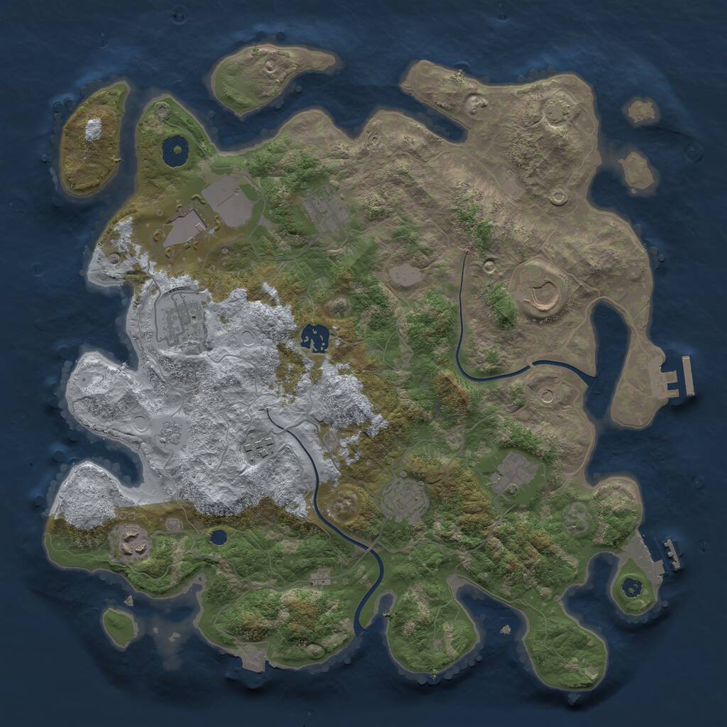 Rust Map: Procedural Map, Size: 3700, Seed: 1837561, 15 Monuments