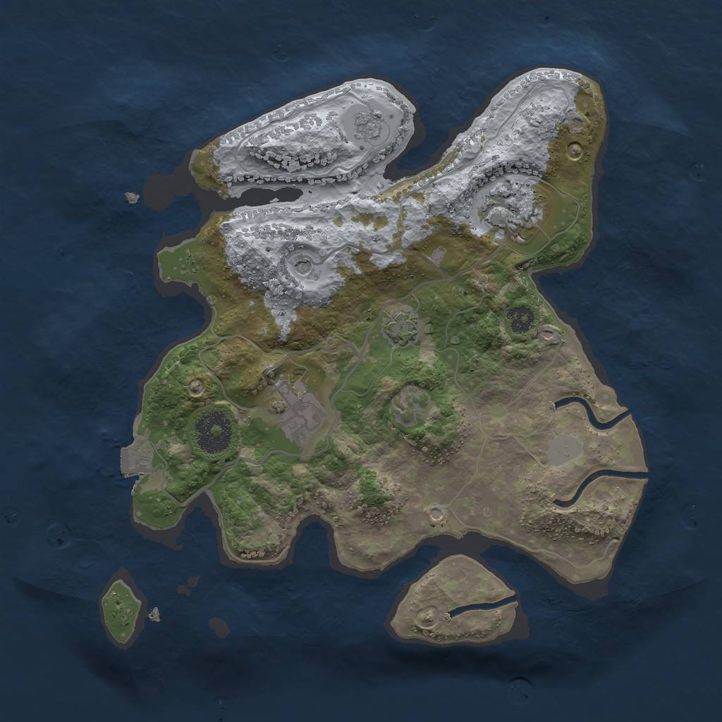 Rust Map: Procedural Map, Size: 2750, Seed: 2062330800, 8 Monuments