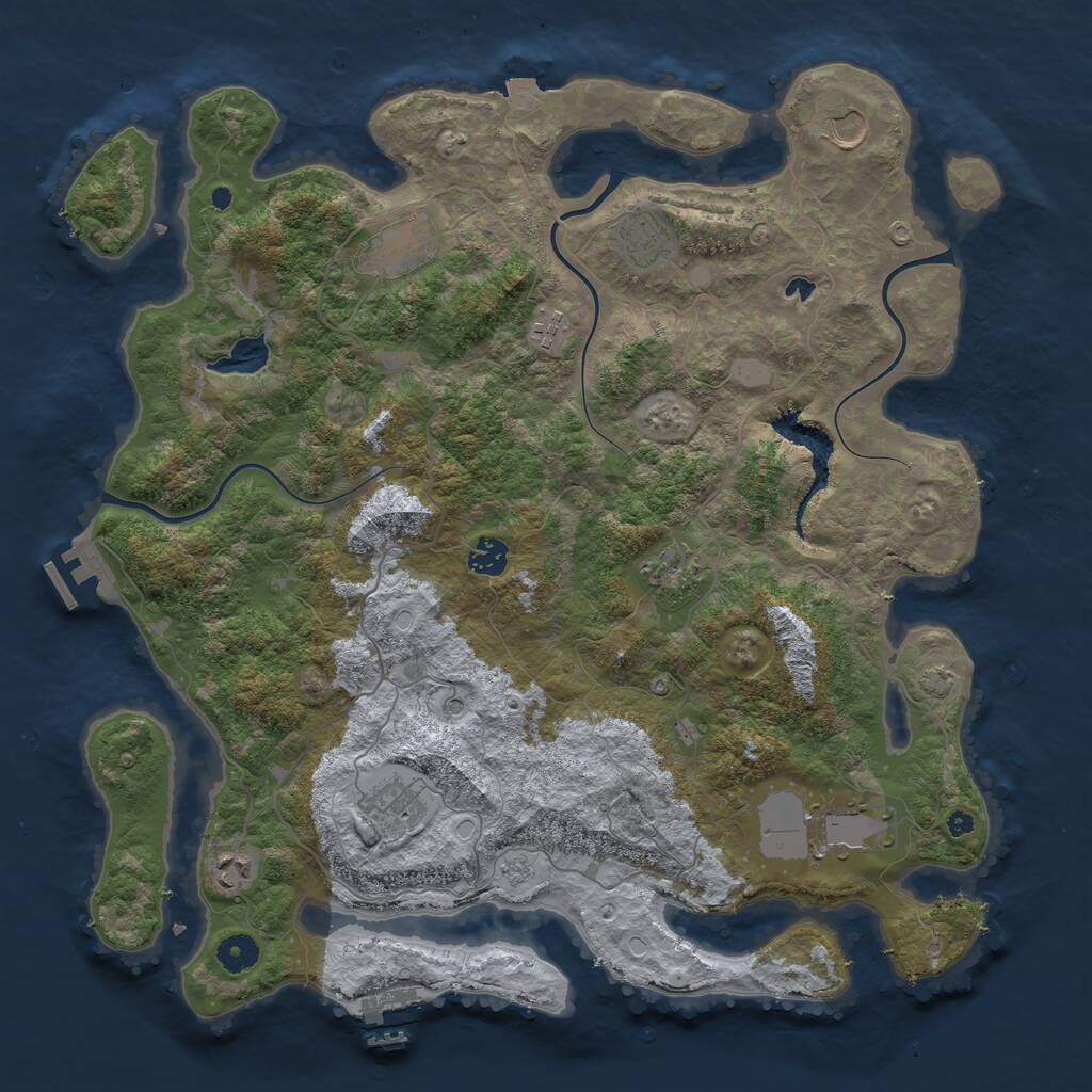 Rust Map: Procedural Map, Size: 4200, Seed: 689786183, 15 Monuments