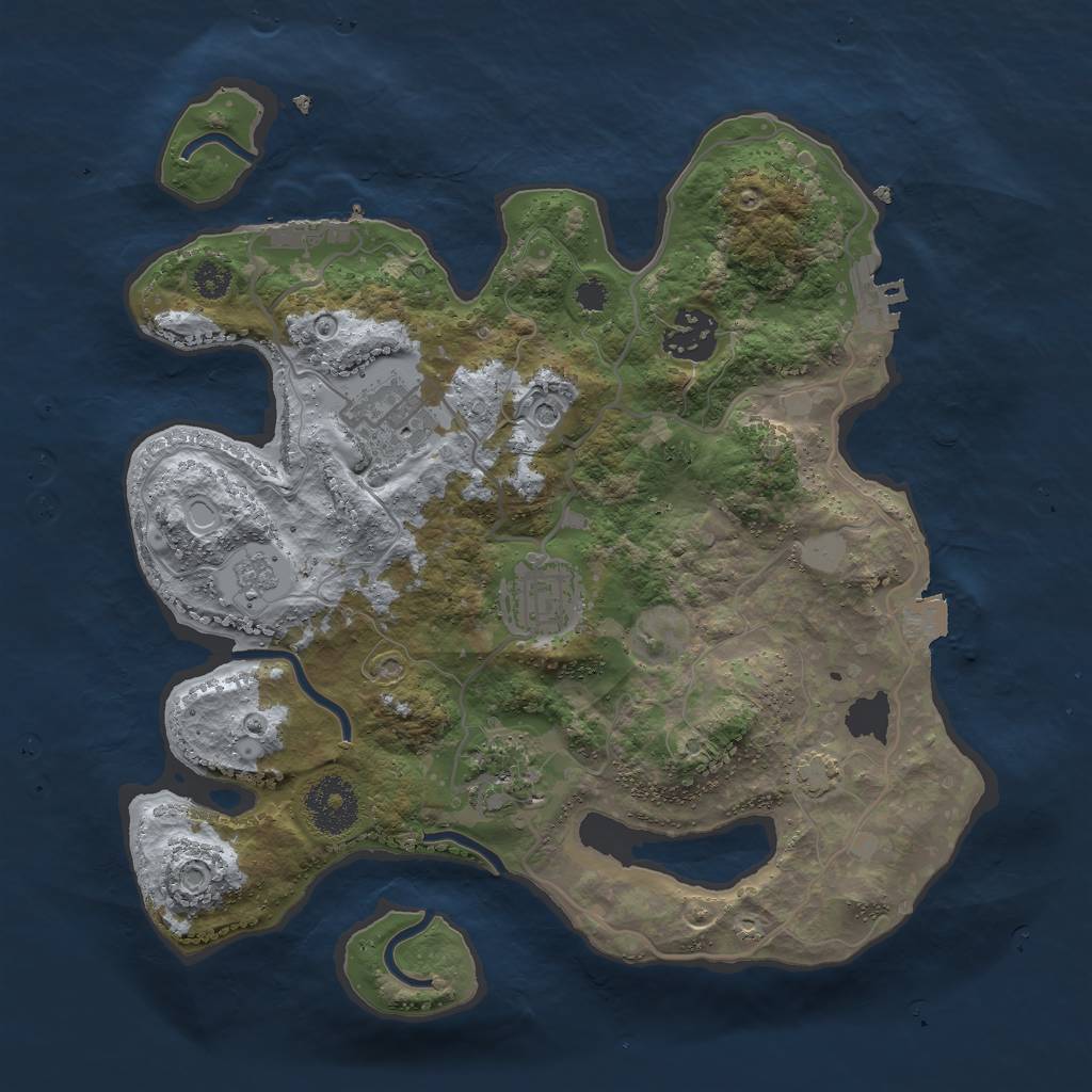 Rust Map: Procedural Map, Size: 3000, Seed: 298875573, 12 Monuments