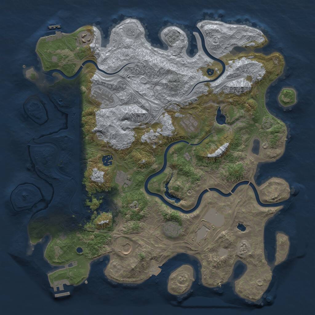 Rust Map: Procedural Map, Size: 4250, Seed: 1893665764, 15 Monuments