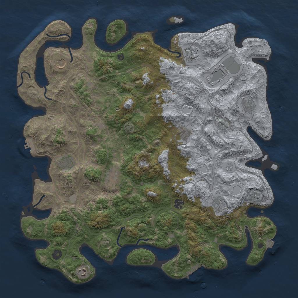 Rust Map: Procedural Map, Size: 4500, Seed: 219995462, 19 Monuments