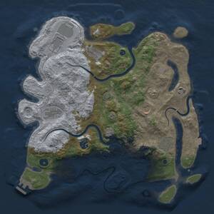 Thumbnail Rust Map: Procedural Map, Size: 3750, Seed: 75233059, 13 Monuments