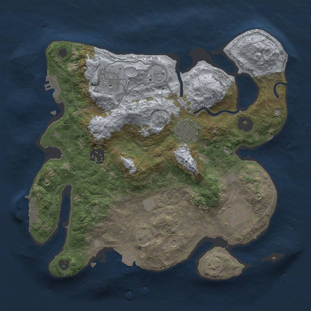 Rust Map: Procedural Map, Size: 3000, Seed: 55636, 12 Monuments