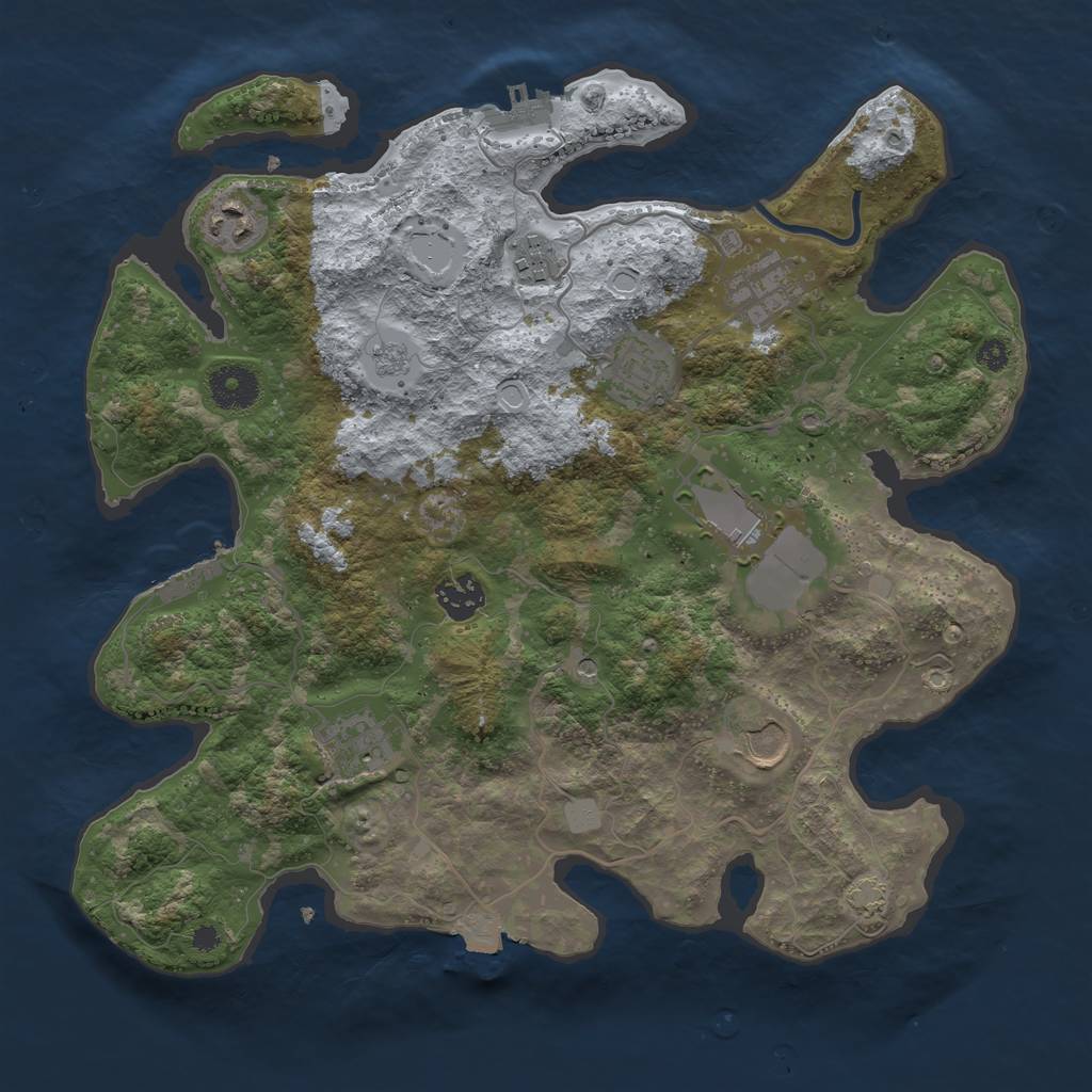 Rust Map: Procedural Map, Size: 3500, Seed: 8188400, 16 Monuments