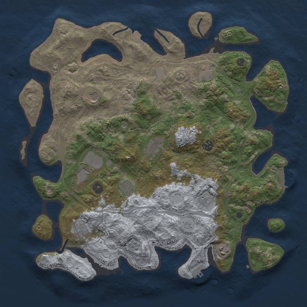 Rust Map: Procedural Map, Size: 4250, Seed: 1587229536, 18 Monuments