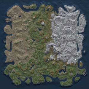 Thumbnail Rust Map: Procedural Map, Size: 6000, Seed: 1263280117, 17 Monuments