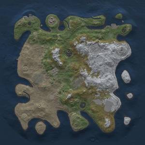 Thumbnail Rust Map: Procedural Map, Size: 3500, Seed: 7344458, 15 Monuments
