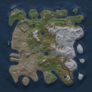 Thumbnail Rust Map: Procedural Map, Size: 3500, Seed: 7344458, 12 Monuments