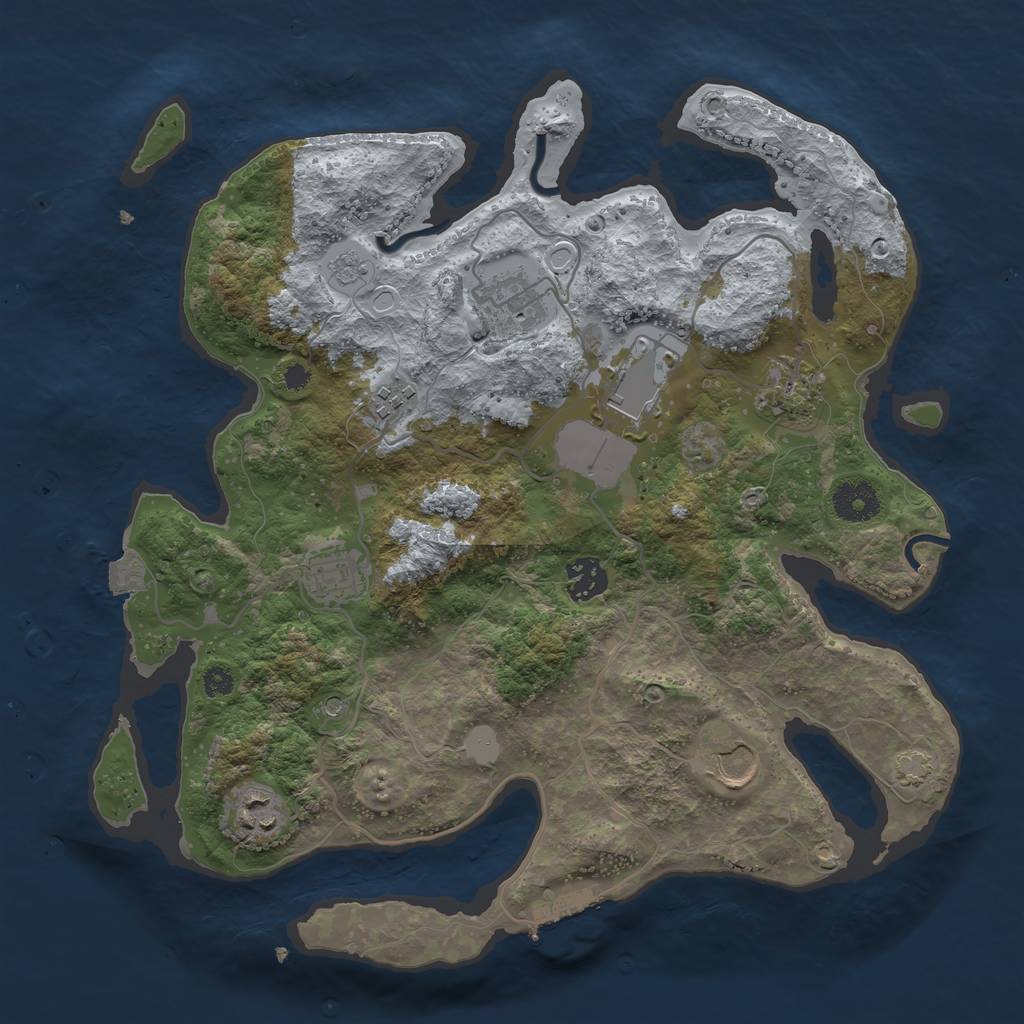 Rust Map: Procedural Map, Size: 3500, Seed: 480495965, 15 Monuments