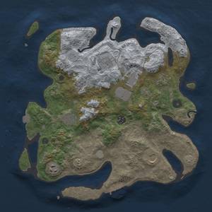 Thumbnail Rust Map: Procedural Map, Size: 3500, Seed: 480495965, 15 Monuments