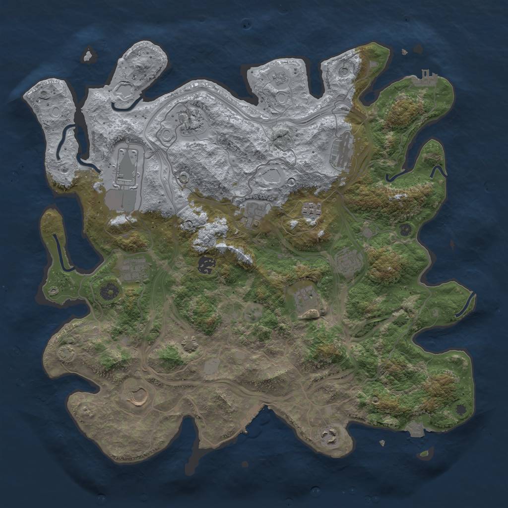 Rust Map: Procedural Map, Size: 4250, Seed: 961486975, 19 Monuments