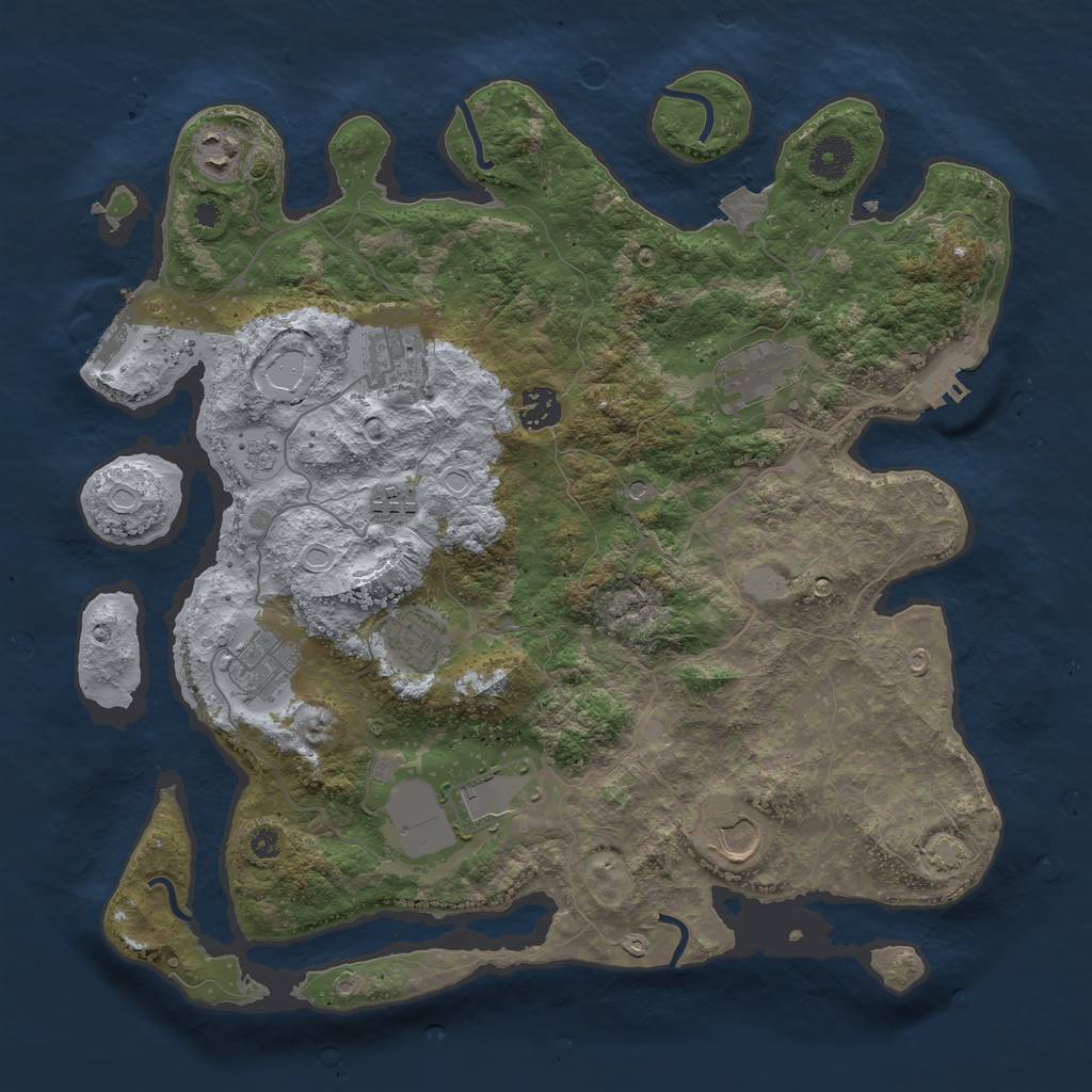 Rust Map: Procedural Map, Size: 3750, Seed: 11042024, 17 Monuments