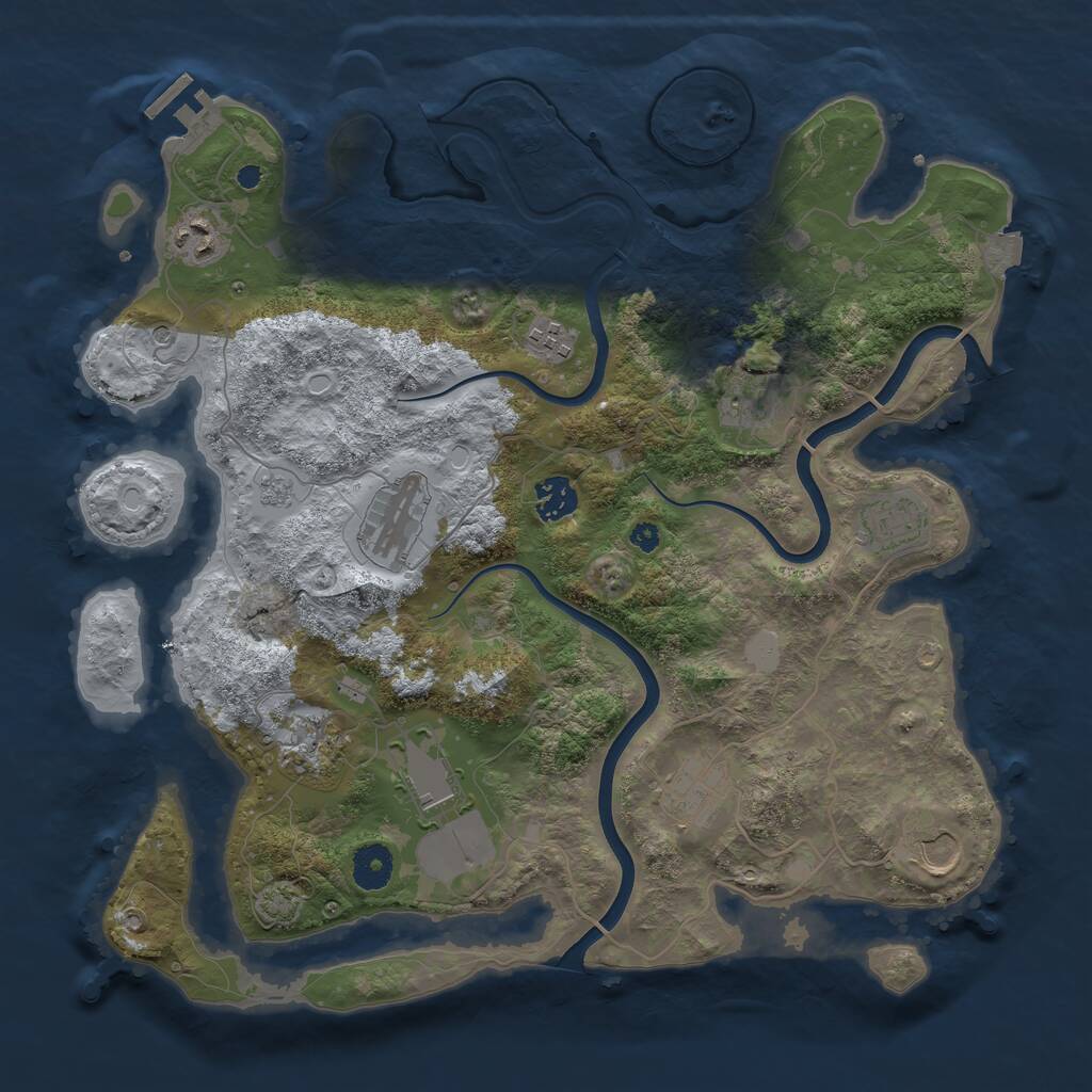 Rust Map: Procedural Map, Size: 3750, Seed: 11042024, 15 Monuments
