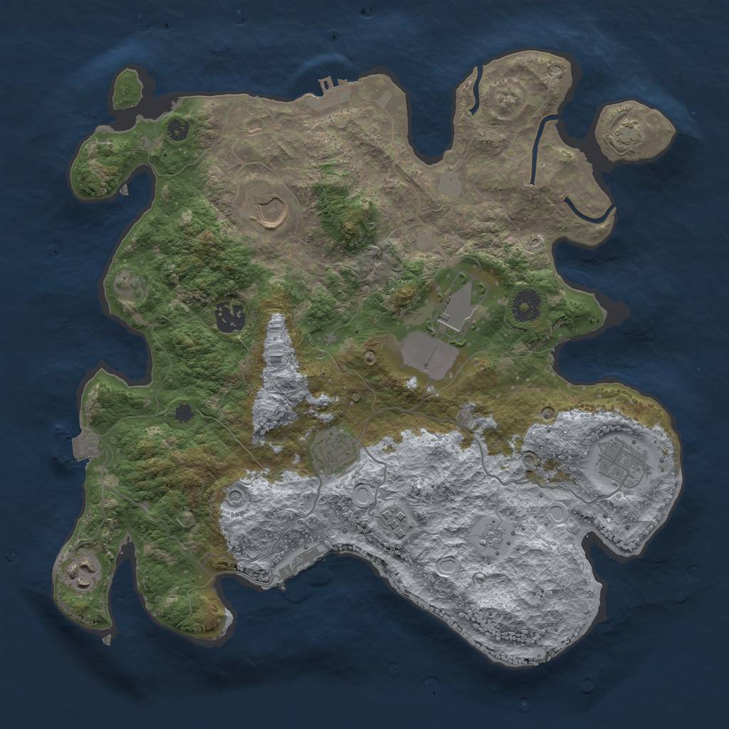 Rust Map: Procedural Map, Size: 3500, Seed: 59138621, 15 Monuments