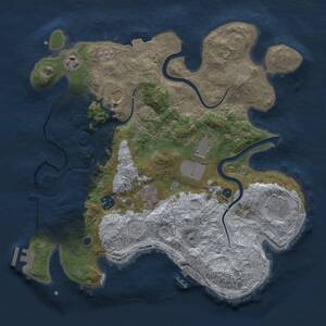 Thumbnail Rust Map: Procedural Map, Size: 3500, Seed: 59138621, 13 Monuments