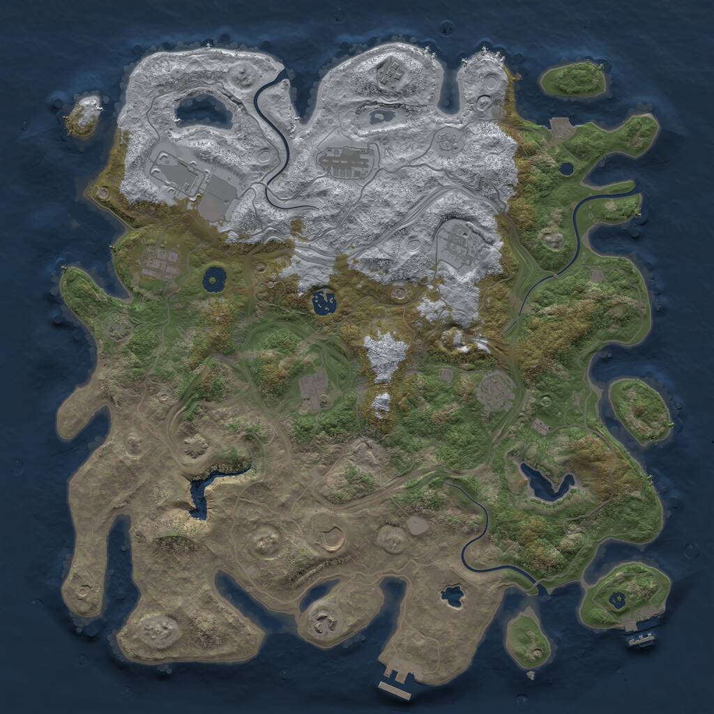 Rust Map: Procedural Map, Size: 4300, Seed: 233, 16 Monuments