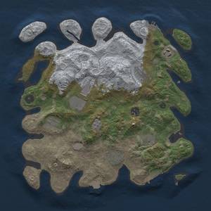 Thumbnail Rust Map: Procedural Map, Size: 3500, Seed: 550734559, 16 Monuments