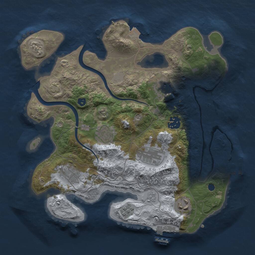 Rust Map: Procedural Map, Size: 3000, Seed: 1746052738, 13 Monuments