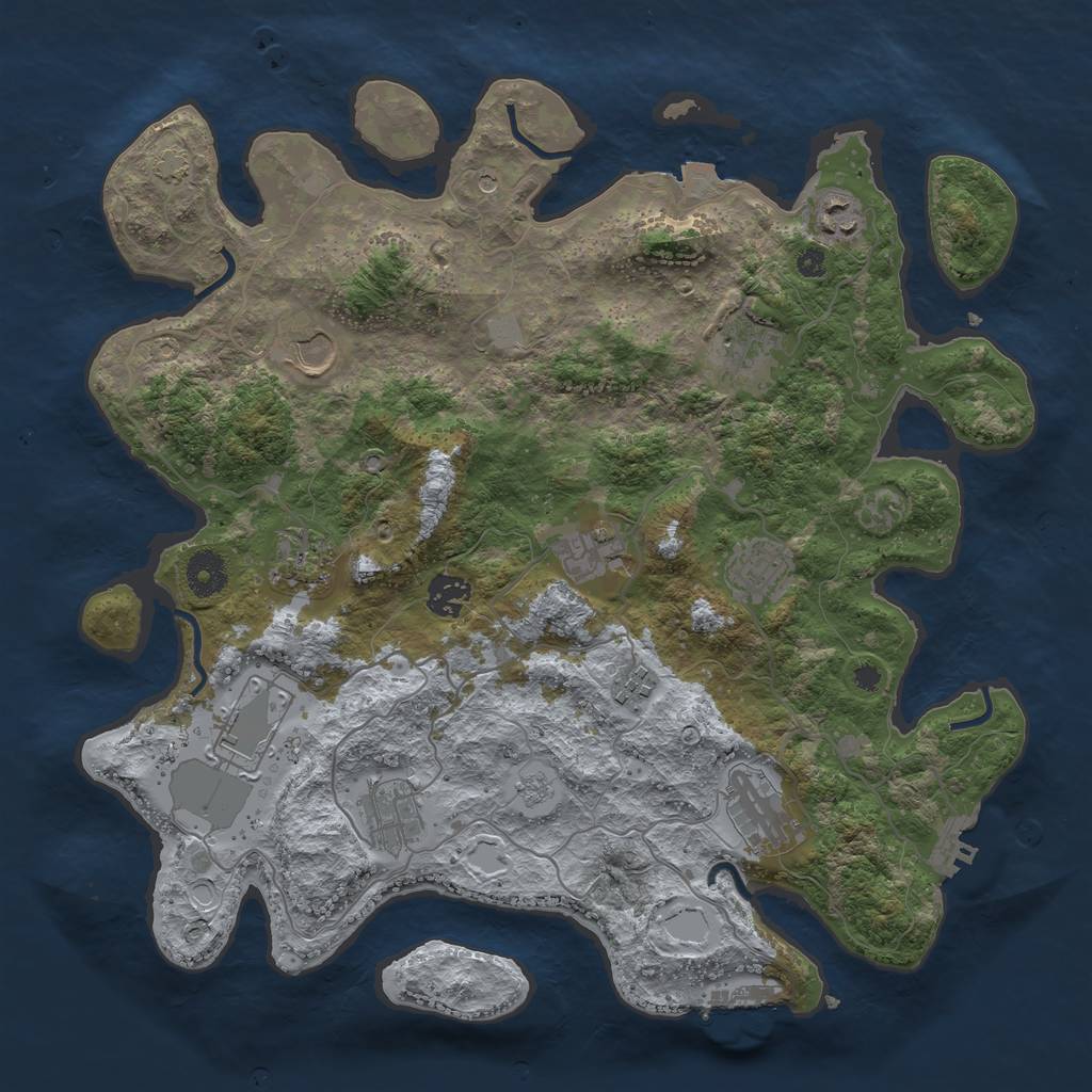 Rust Map: Procedural Map, Size: 3750, Seed: 280655831, 19 Monuments